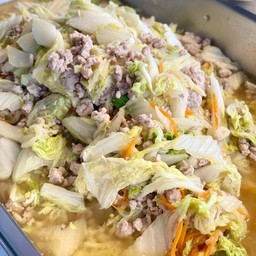 ผัดผักกาดหมูสับ