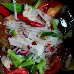 ตำเส้นเล็กหมูยอ(ใส่กระเทียม)
