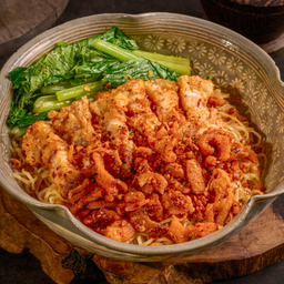 บะหมี่หมูกรอบ (น้ำพริกกากหมู)