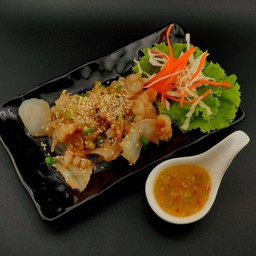 แมงกระพรุนน้ำมันงา, ยำ, พริกเผา