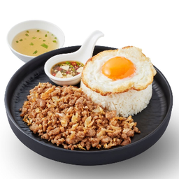 ข้าวหมูสับกระเทียม