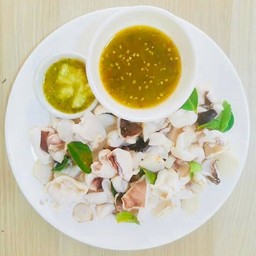 คาง ปลาหมึก ลวกจิ้ม ซีฟู้ด