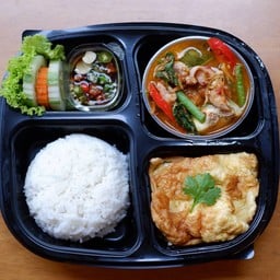 ข้าวสวย+แกงป่า+ไข่เจียว