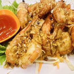 กุ้งแม่น้ำทอดกระเทียม