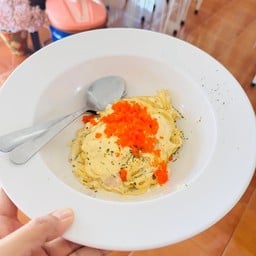 สปาเก็ตตี้คาโบนาร่าไข่กุ้ง