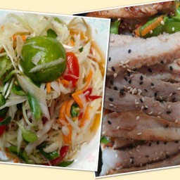 ส้มตำไทย+หมูย่าง(ไม่มีข้าว)