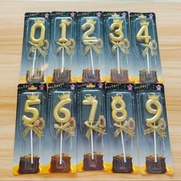 เทียนตัวเลข สีทอง