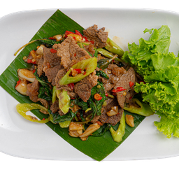 กะเพราเนื้อน่องลาย