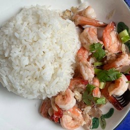 ข้าวกุ้งกระเทียม