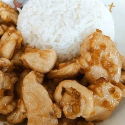 ข้าวไก่ทอดกระเทียม (เนื้อน่องนุ่ม)