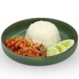 ข้าวหมูทอดกระเทียมพริกไทย