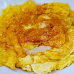 ข้าวไข่เจียวหมูสับ+ใส่หัวหอม+ซอสเกาหลี+ฟรีใส่พริกสด (ไข่1ฟอง)