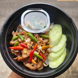 ข้าวหมูทอดแดดเดียว