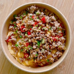 ข้าวไข่ข้นหมูสับคั่วพริกเกลือ