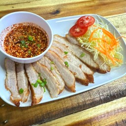 คอหมูย่าง+น้ำจิ้มแจ่ว