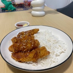 ข้าวไก่กรอบ ซอสเกาหลี