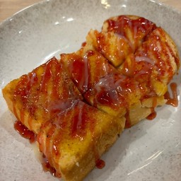Butter, Milk, Strawberry Sauce