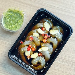 กุ้งดองซีอิ๊ว แถมX2 น้ำจิ้มรสเด็ดและสาหร่าย