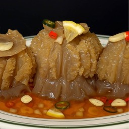 NEW แมงกะพรุนหัวกระสุนดองซีอิ๊วเกาหลี ฟรี เครื่องเคียง