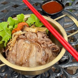 ชุดข้าวหมูกระทะย่างให้