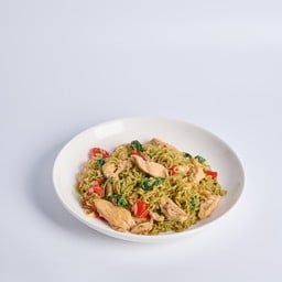 บะหมี่ผักผัดกะเพราไก่ สูตรแซ่บ