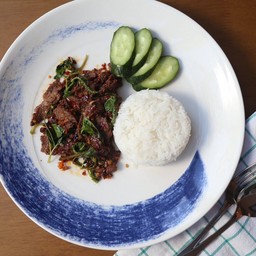 ข้าวกะเพราเนื้อวากิว