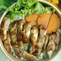 ข้าวไก่ย่างเทริยากิ🐷หน้าสวน🌳