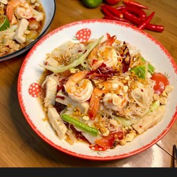 ตำหมี่ลาว(กุ้ง+หมูยอ)