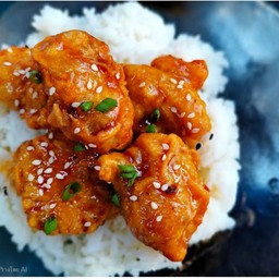 [อร่อยซ่ากับโค้ก] ข้าวไก่กรอบไม่มีกระดูก ซอสเผ็ดเกาหลี +  โค้ก ออริจินัล (ขวด)