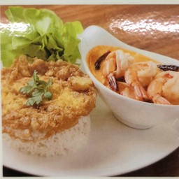 ตำยำกุ้ง ไข่เจียว