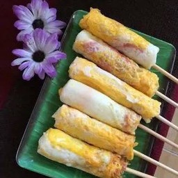 ไข่เจียวม้วนแฮมไก่