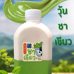 วุ้นชาเขียว นมสด