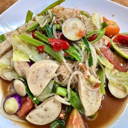 ตำเส้นเล็ก + หมูยอ