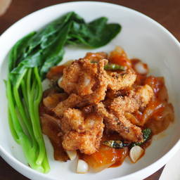 Tiger prawns noodles