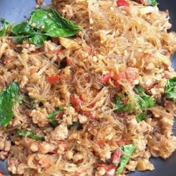 เนื้อสับผัดวุ้นเส้น(เป็นกับ)