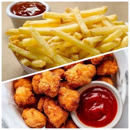 เฟรนฟราย+ไก่ป็อบ
