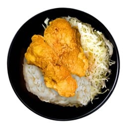 ข้าวหน้าปลากระพงทอดซอสทงคัตสึ
