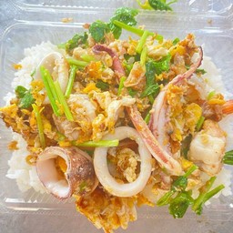 ข้าวแห้งหมึกกุ้ง