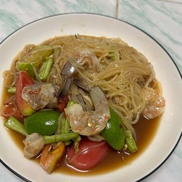 ตำเส้นเล็ก+ กุ้งสด น้ำปลาร้า