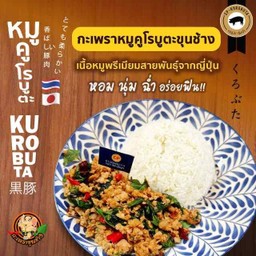 กะเพราหมูคูโรบูตะ