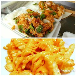 ข้าวยำไก่แซ่บ+เฟรนช์ฟรายส์ราดชีส