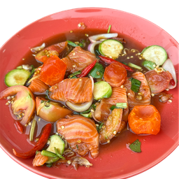 ตำแซลมอน น้ำปลาร้านัว