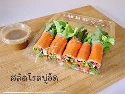 โรล สลัดปูอัด Crab stick Rolls salad
