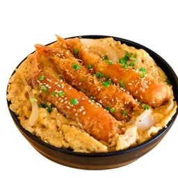 ข้าวหน้ากุ้งทงคัตสึราดไข่