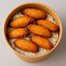 ข้าวปีกไก่ทอดน้ำปลา