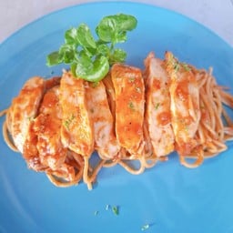 Spaghetti Bake Chicken Mala Sauce