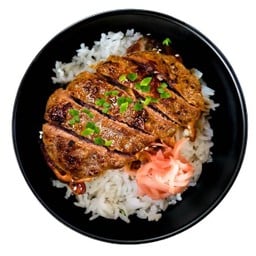 ข้าวหน้าเนื้อแฮมเบิร์กย่างซอสเทริยากิ
