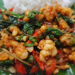 กะเพรากุ้งสับขุนช้าง (เป็นกับ)