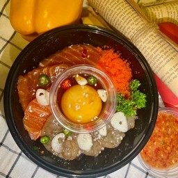 ข้าวหน้าม่อนกุ้ง+ไข่ดอง