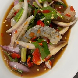 ยำปลาร้ากุ้งสด